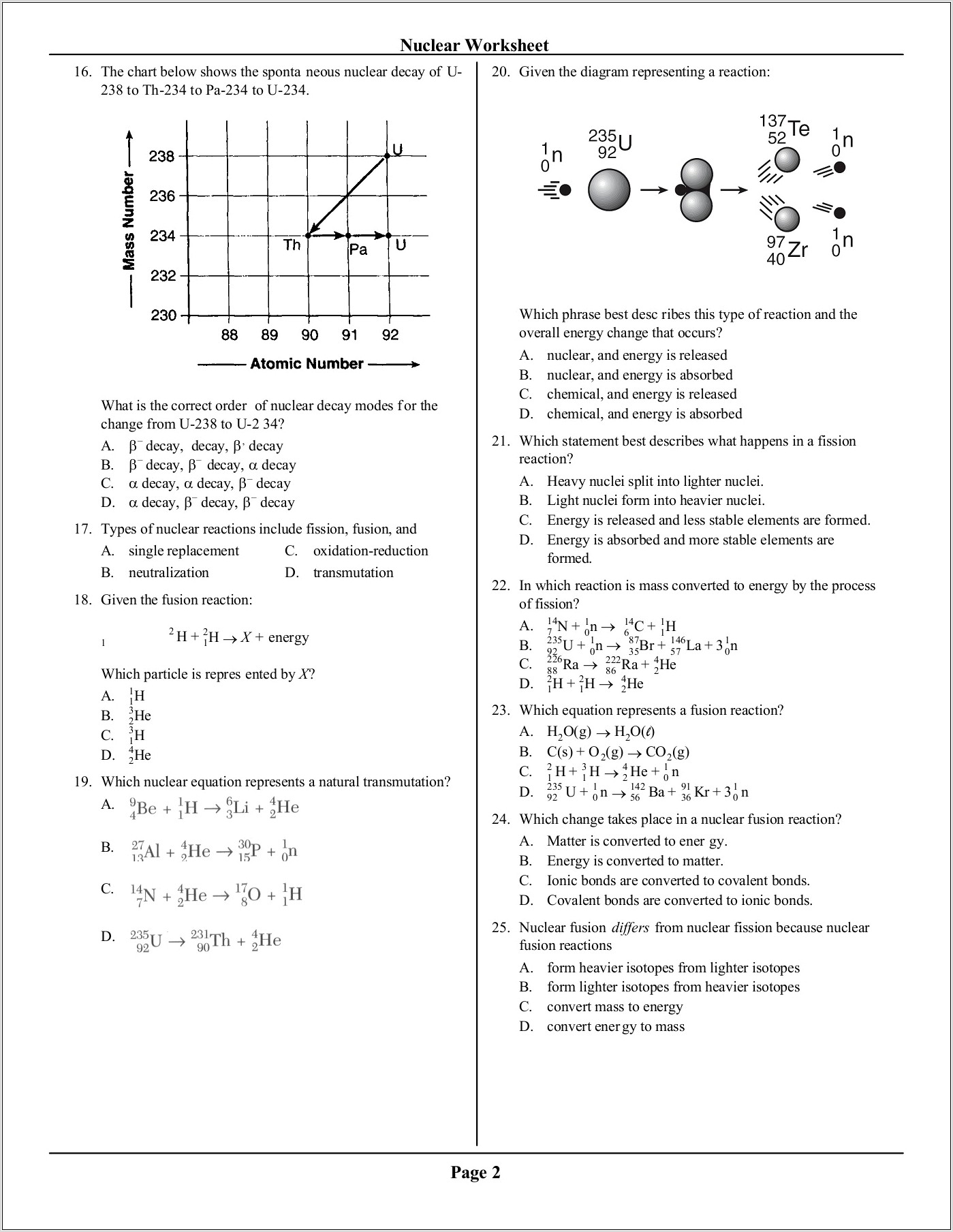 Periodic Table Worksheet Regents Review