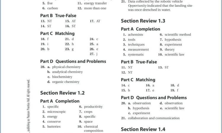 Periodic Table Worksheet With Answer Key