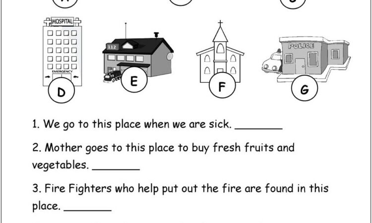 Places In School Worksheet For Kindergarten