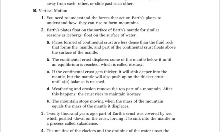 Plate Tectonics And Landforms Worksheet