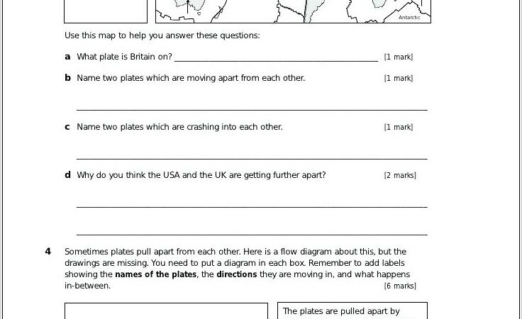 Plate Tectonics And Volcanoes Worksheets