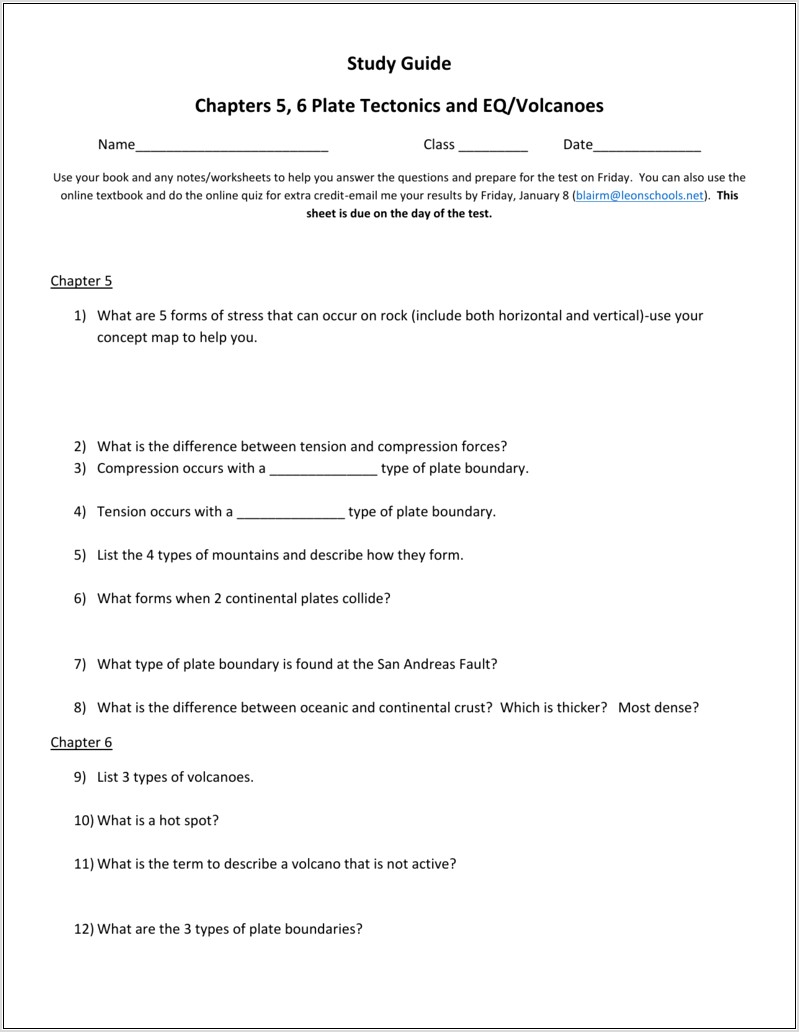 Plate Tectonics Concept Map Worksheet Answers