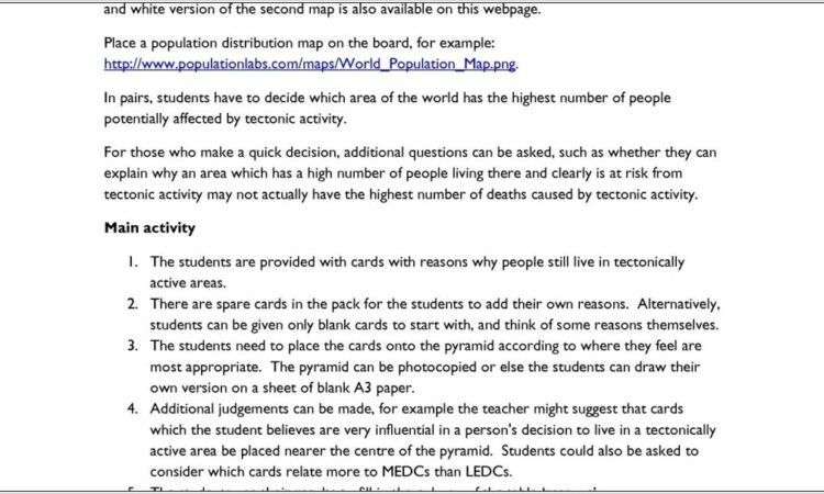 Plate Tectonics Crossword Puzzle Worksheet