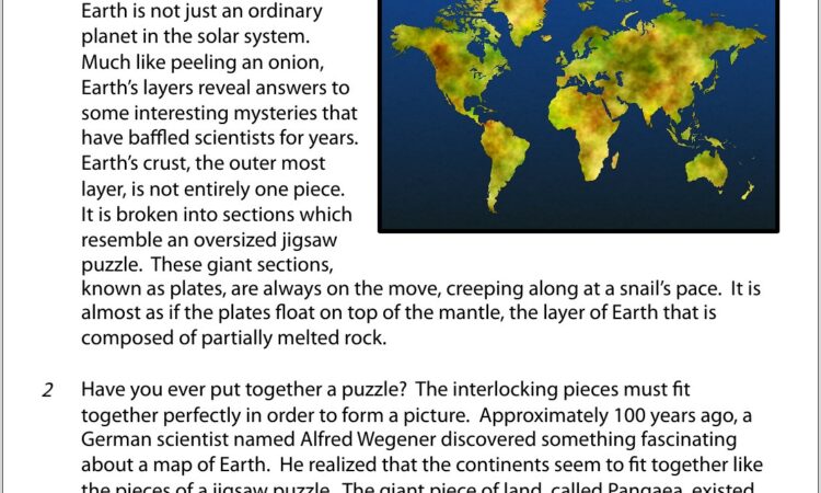 Plate Tectonics Giant Plates Worksheet