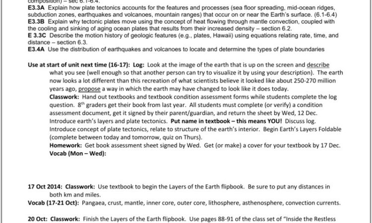 Plate Tectonics Our Restless Planet Worksheet