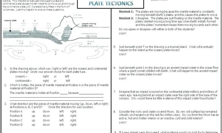 Plate Tectonics Review Worksheet Answer Key