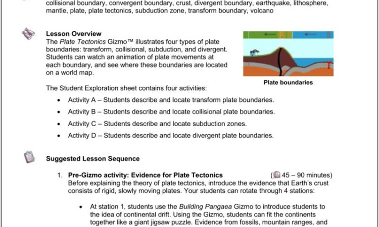 Plate Tectonics Worksheet Apes Answers