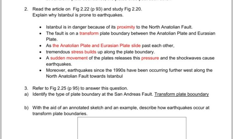 Plate Tectonics Worksheet Doc