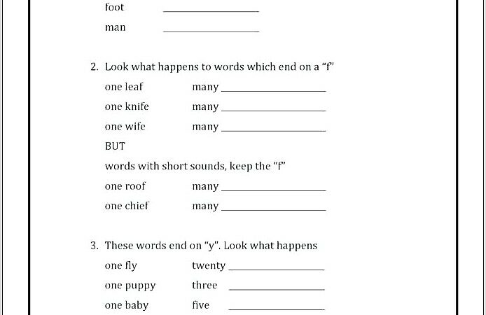 Plural Nouns Worksheet Second Grade