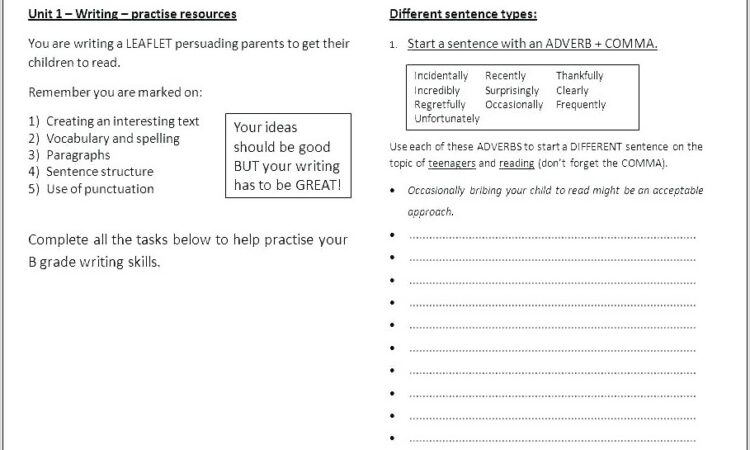 Pre Reading Vocabulary Worksheet