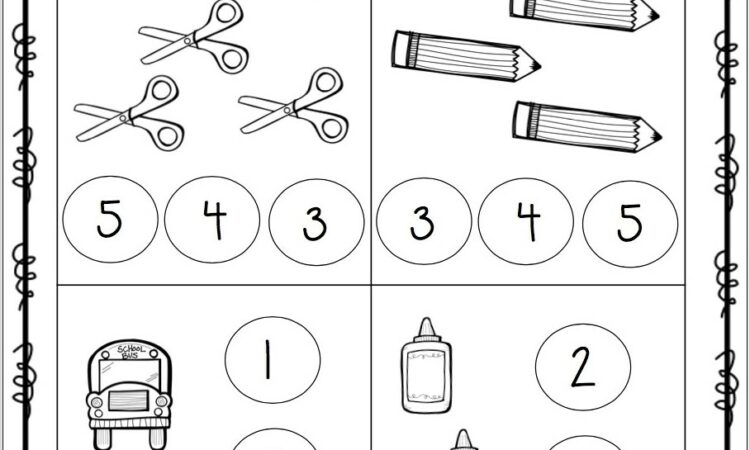 Preschool Counting Objects Worksheets