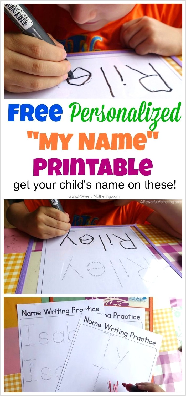 Preschool Handwriting Practice Name