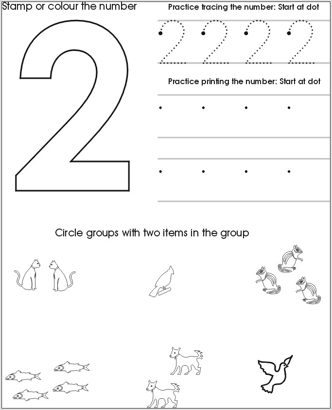 Preschool Number Learning Worksheets