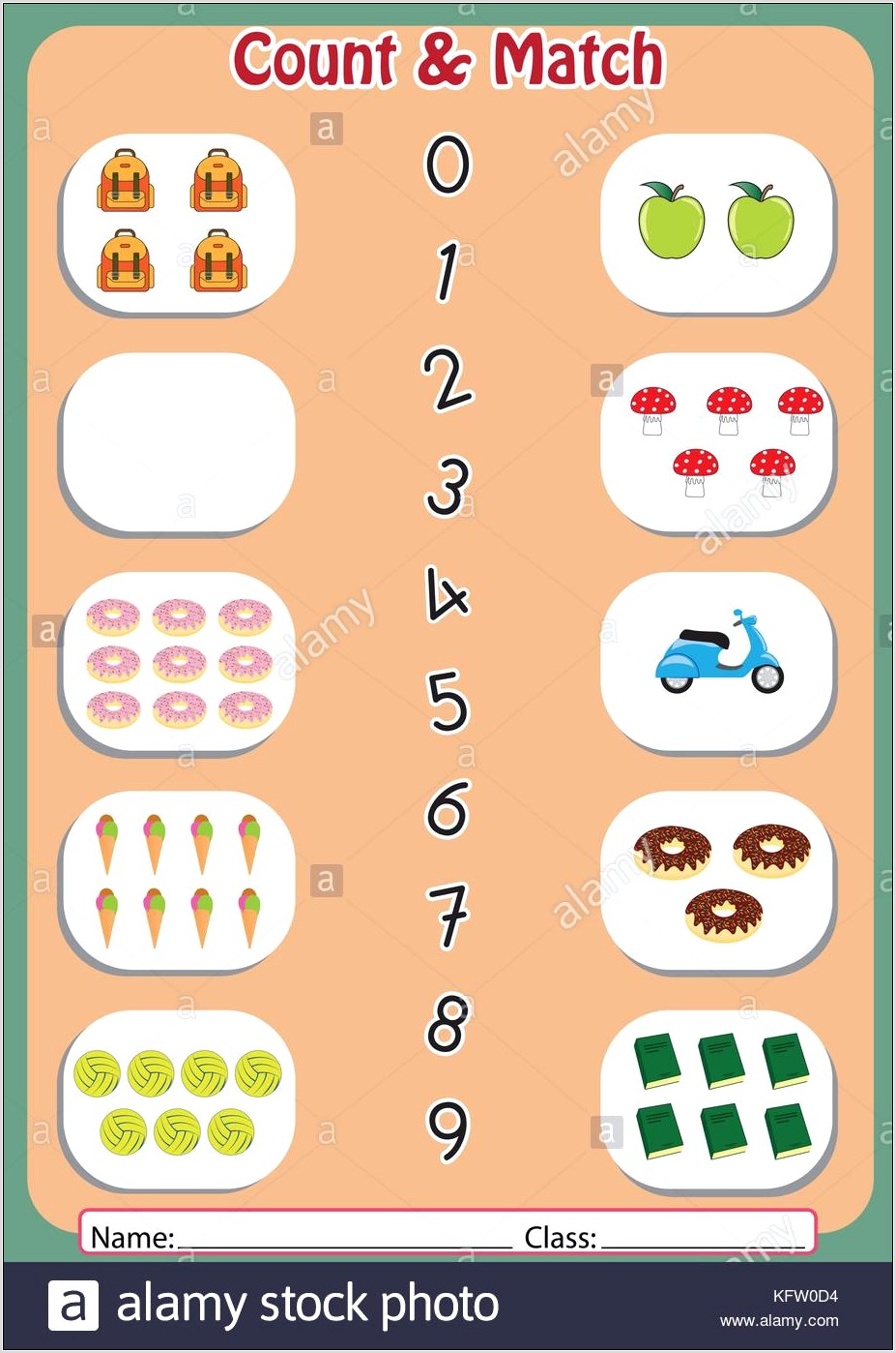 Preschool Number Match Worksheet
