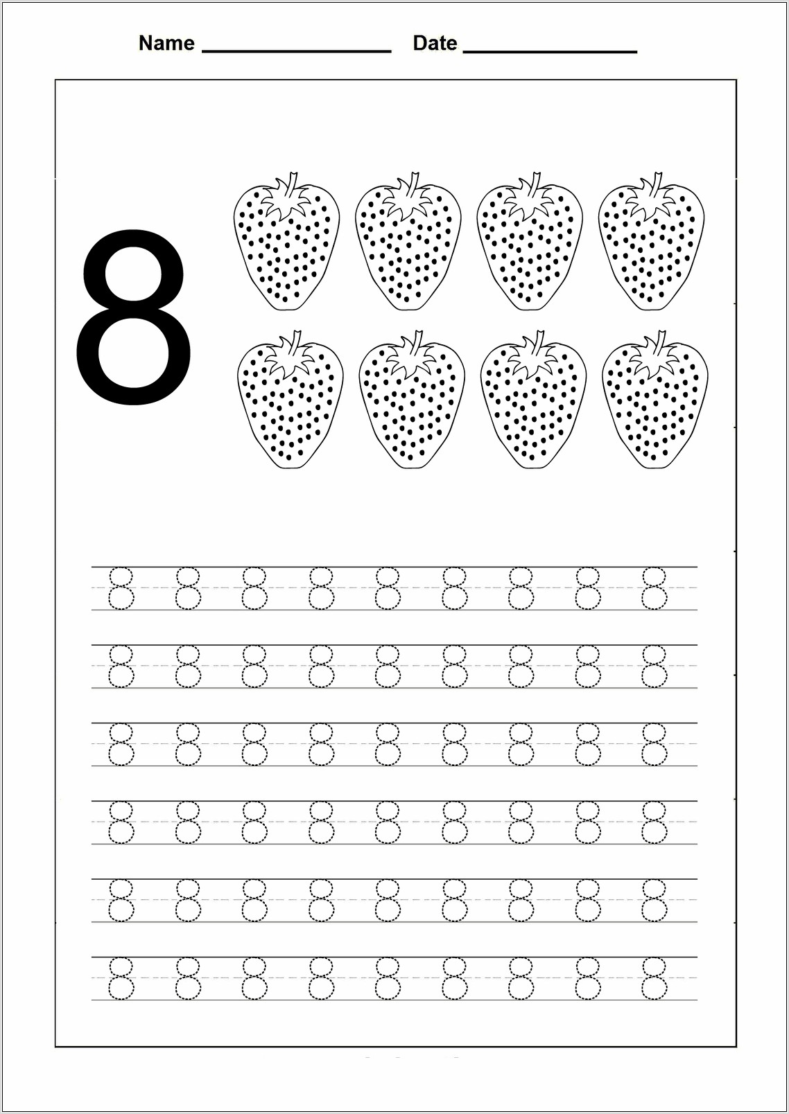 Preschool Number Math Worksheets