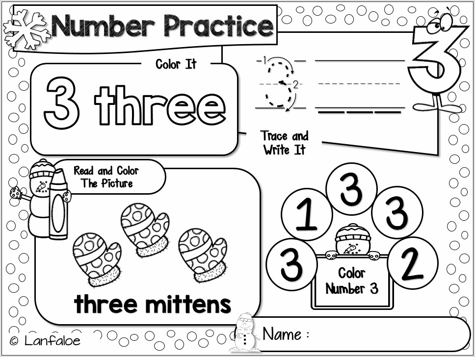Preschool Number Worksheet 1 20