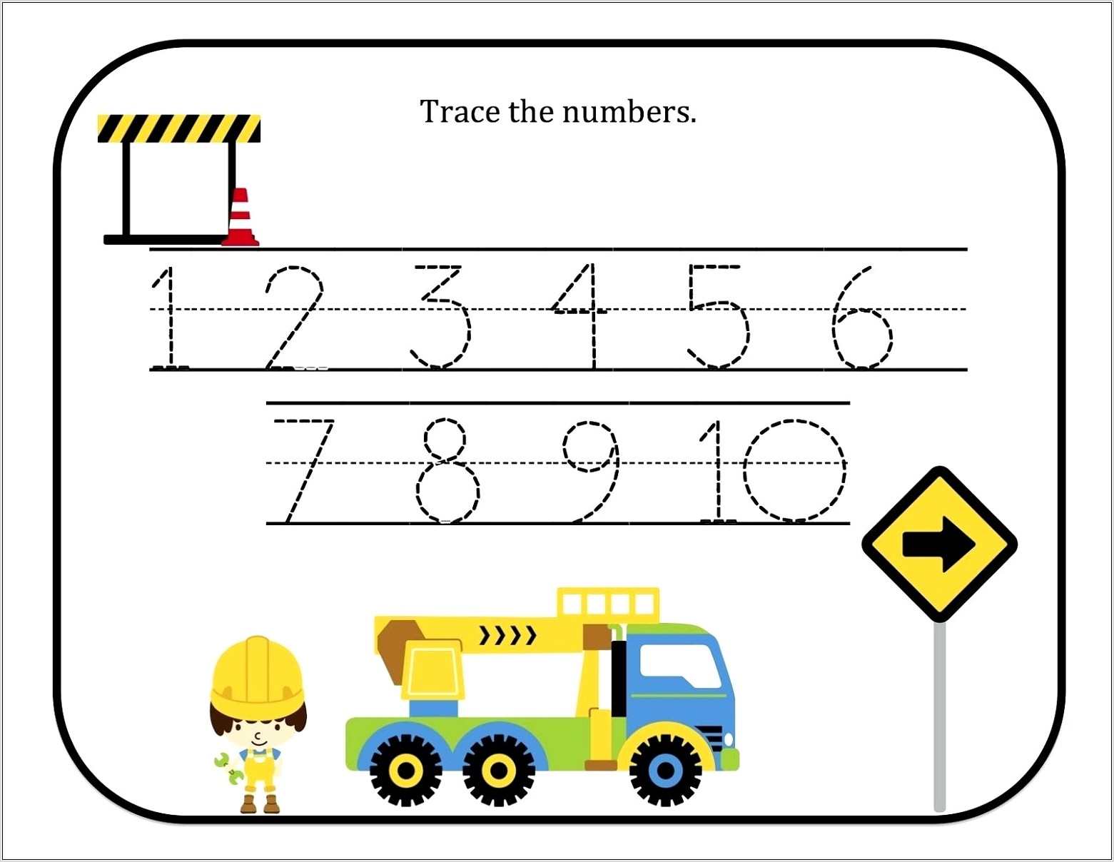 Preschool Number Writing Worksheets 1 10