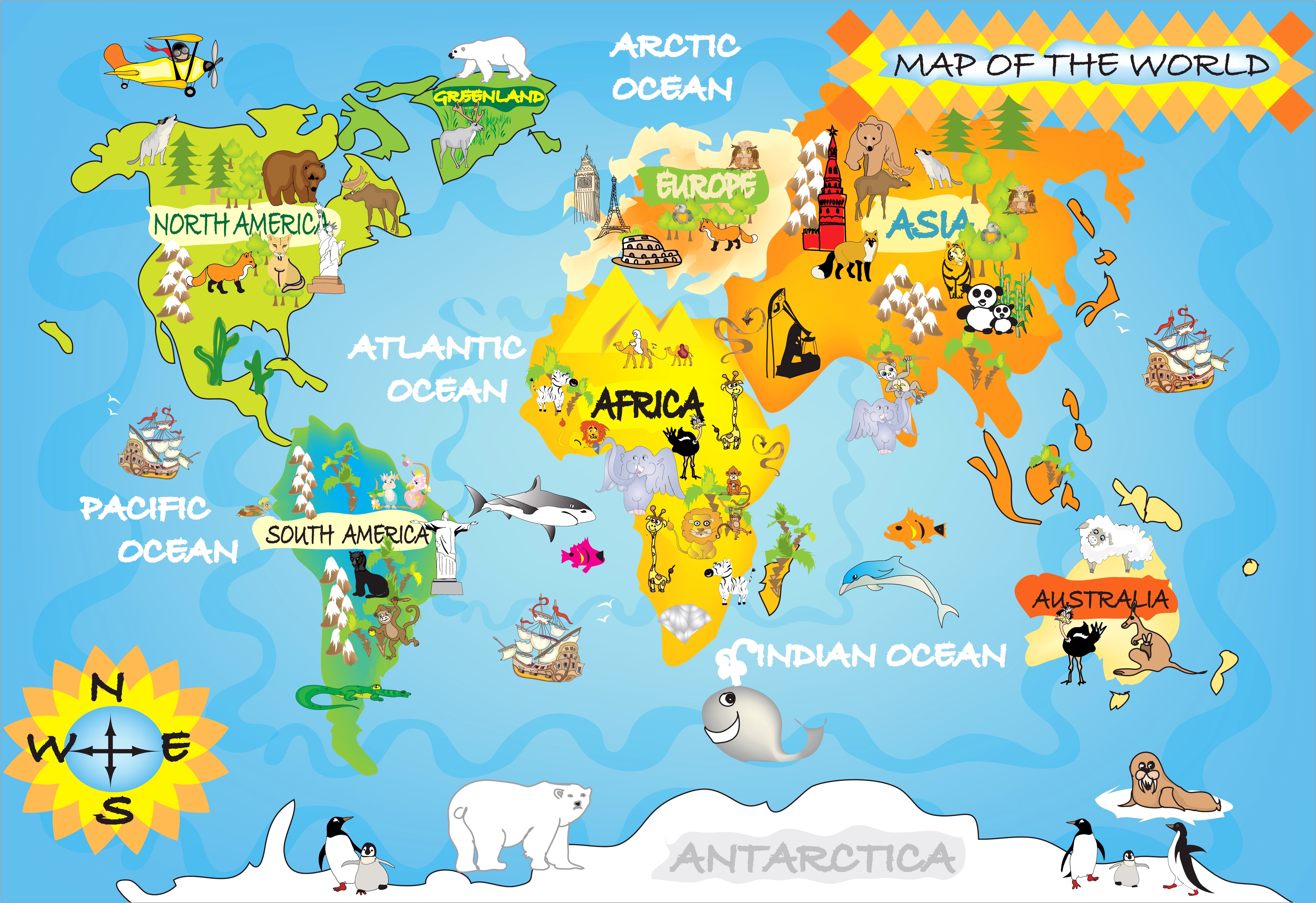 Preschool Printable World Map