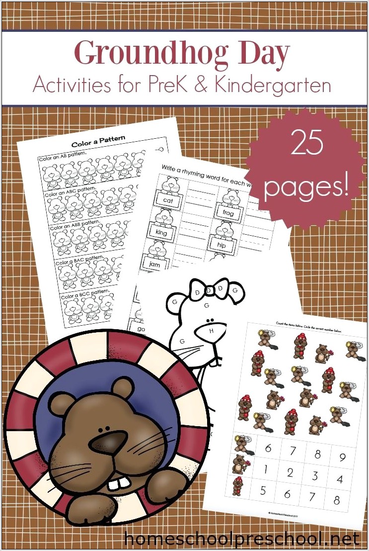 Preschool Printables Groundhog Day