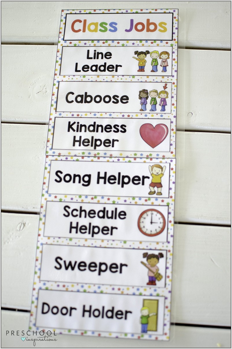 Preschool Printables Job Chart