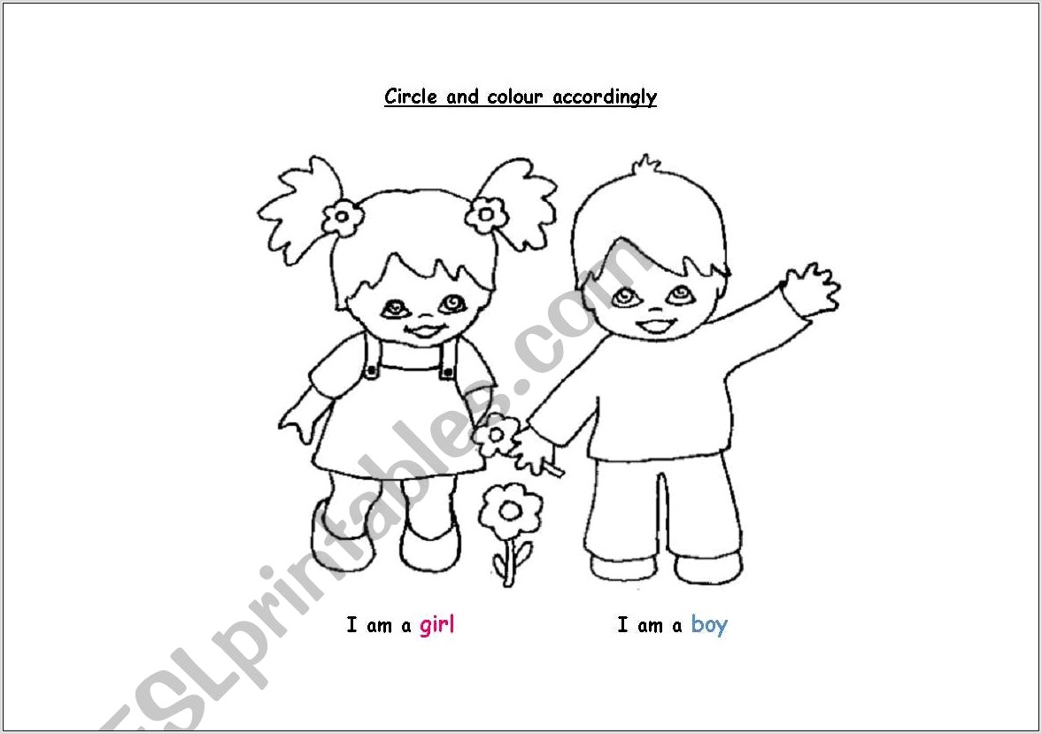 Preschool Worksheet Boy And Girl