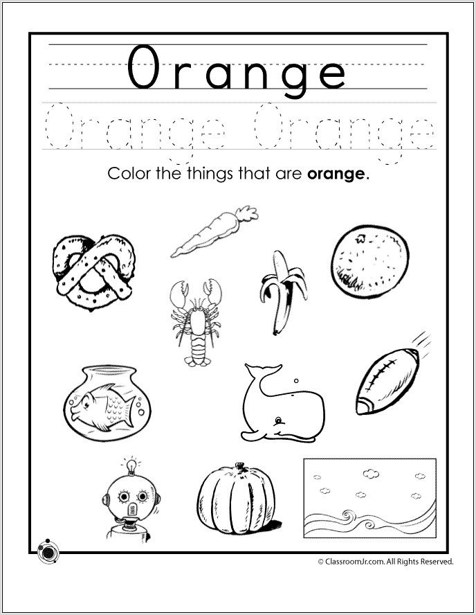 Preschool Worksheet For Colors