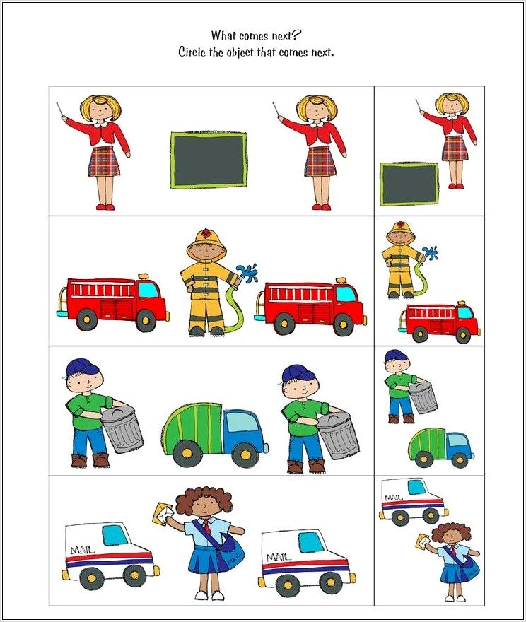 Preschool Worksheet For Community Helpers
