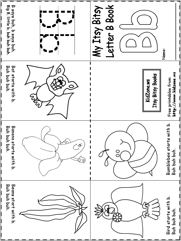 Preschool Worksheet For Letter B