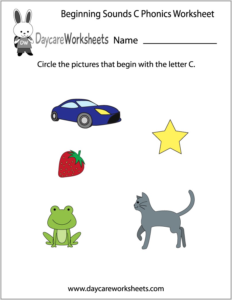 Preschool Worksheet For Letter C