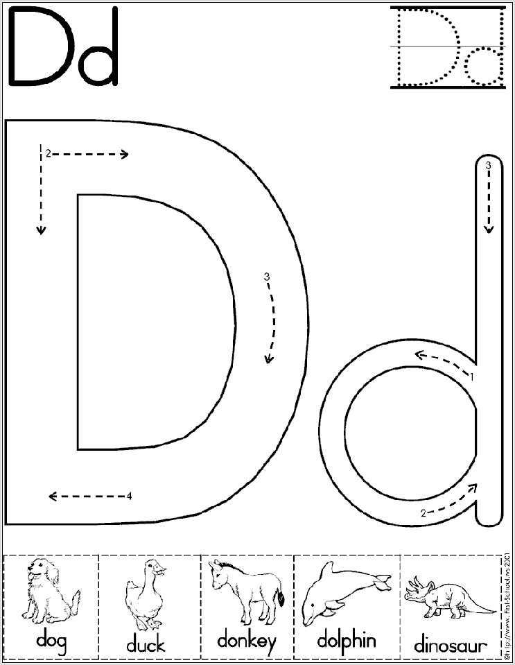 Preschool Worksheet For Letter D