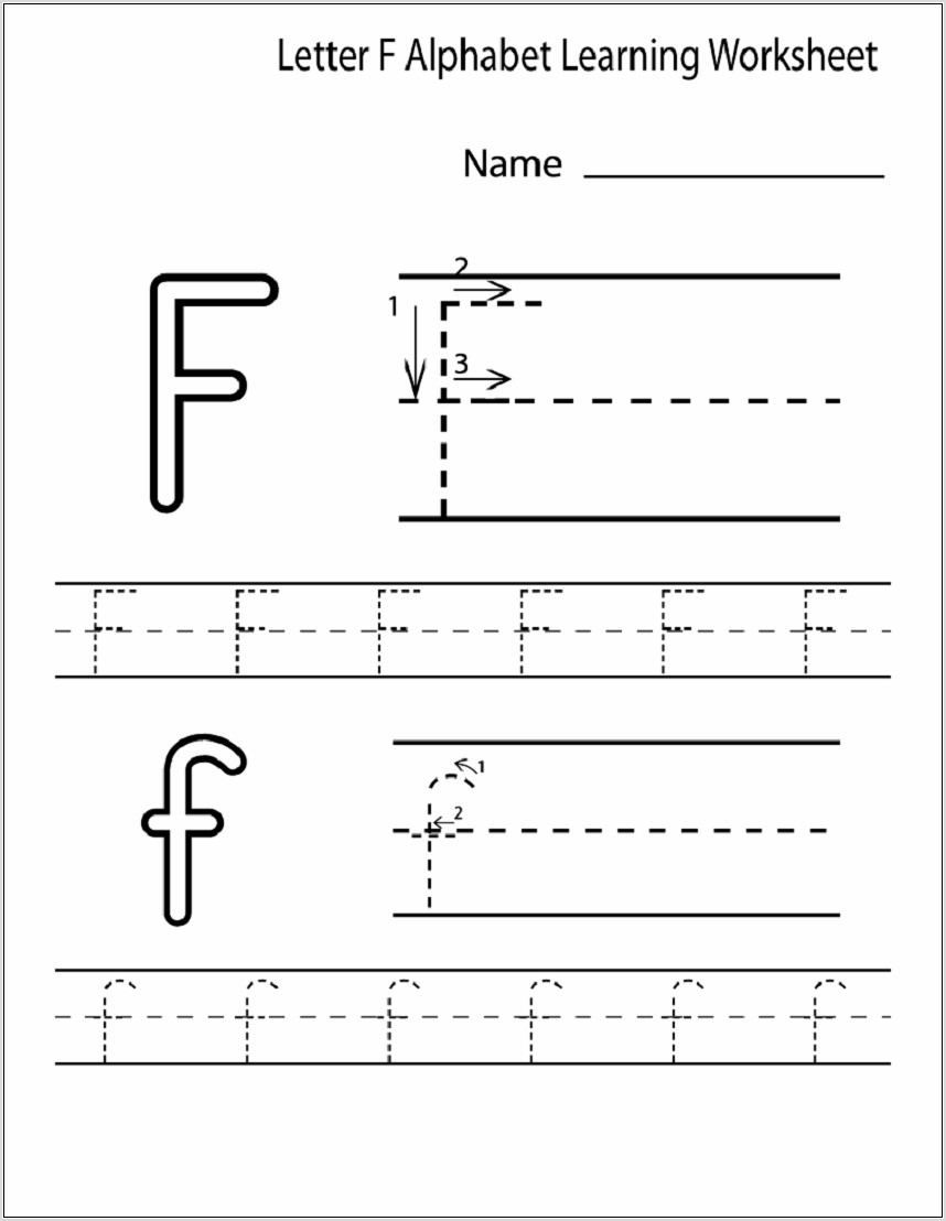 Preschool Worksheet For Letter F