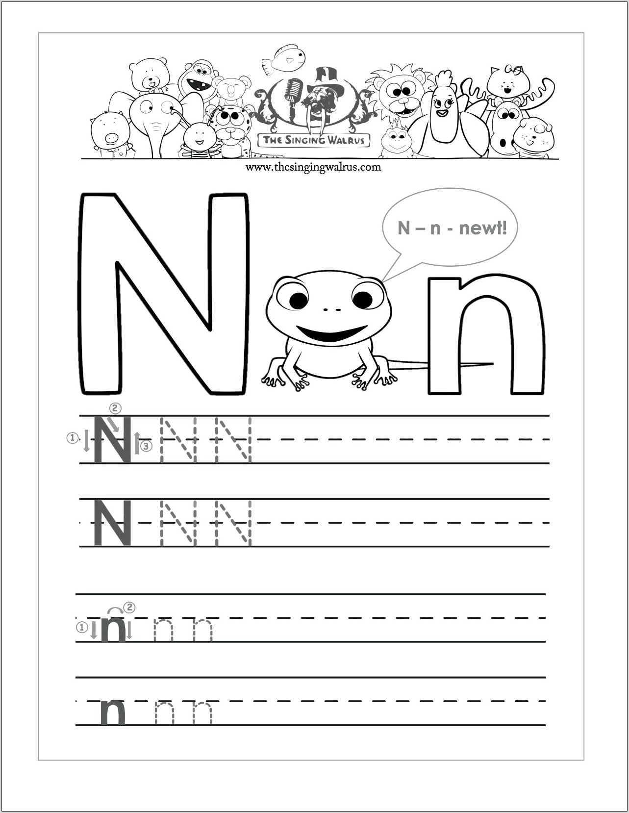 Preschool Worksheet For Letter N