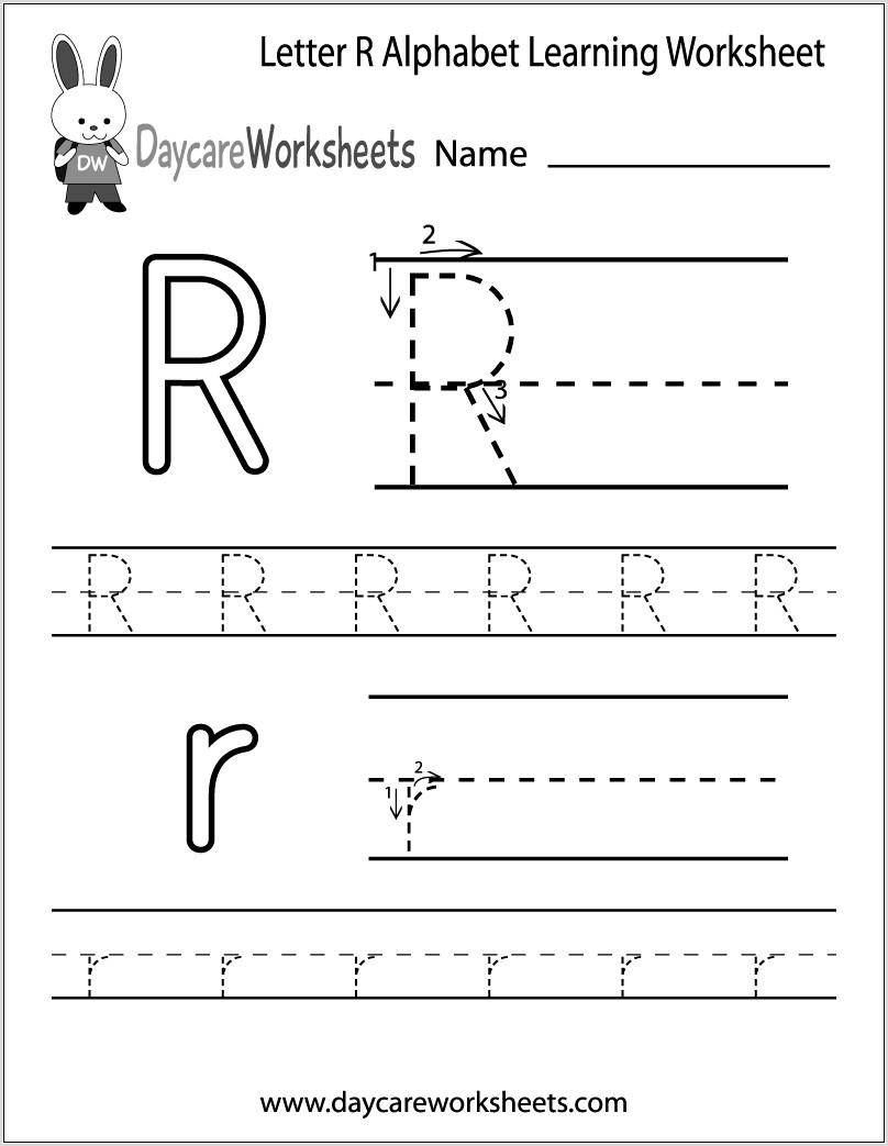 Preschool Worksheet For Letter R