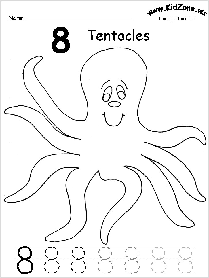 Preschool Worksheet For Number 8