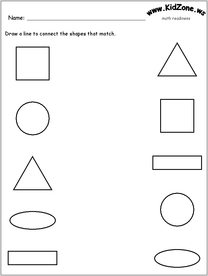 Preschool Worksheet For Shapes