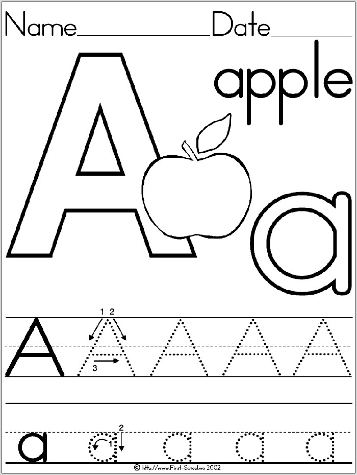 Preschool Worksheet Letter A