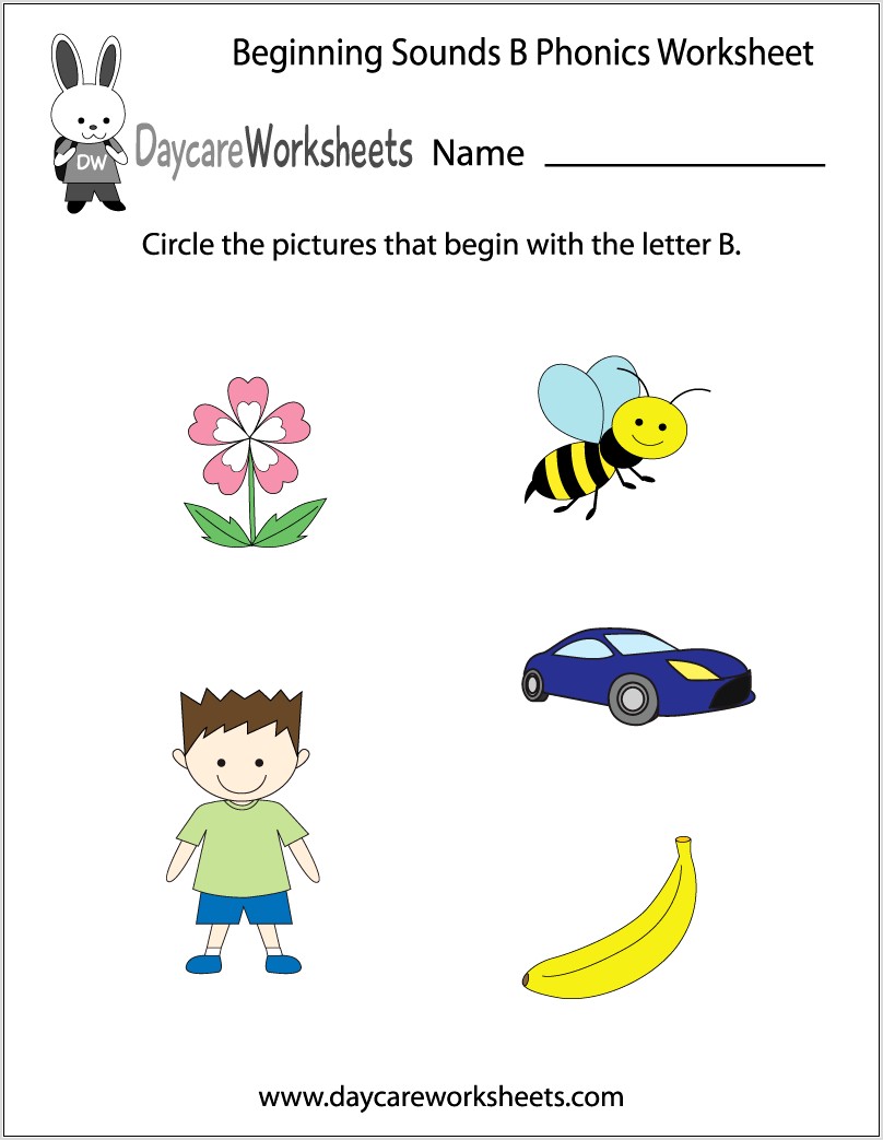 Preschool Worksheet Letter B