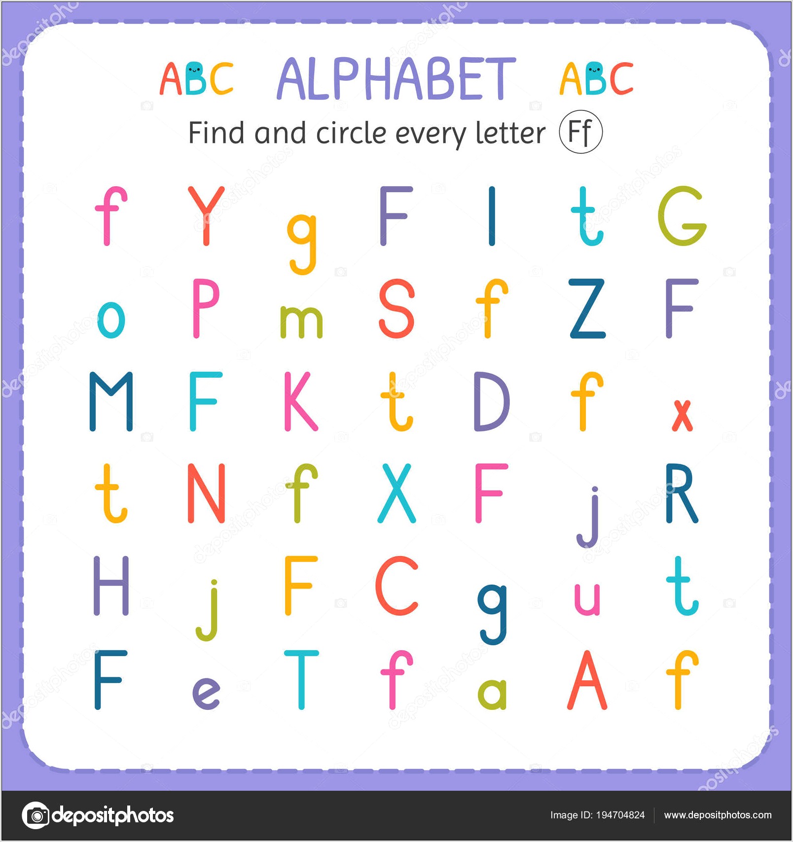 Preschool Worksheet Letter F