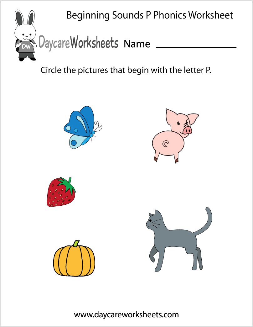 Preschool Worksheet Letter P