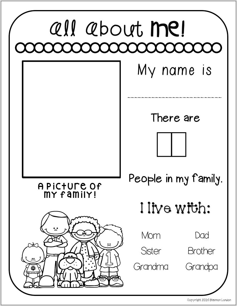 Preschool Worksheet My Family