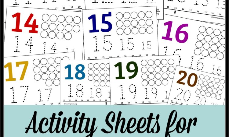 Preschool Worksheet Numbers 11 20