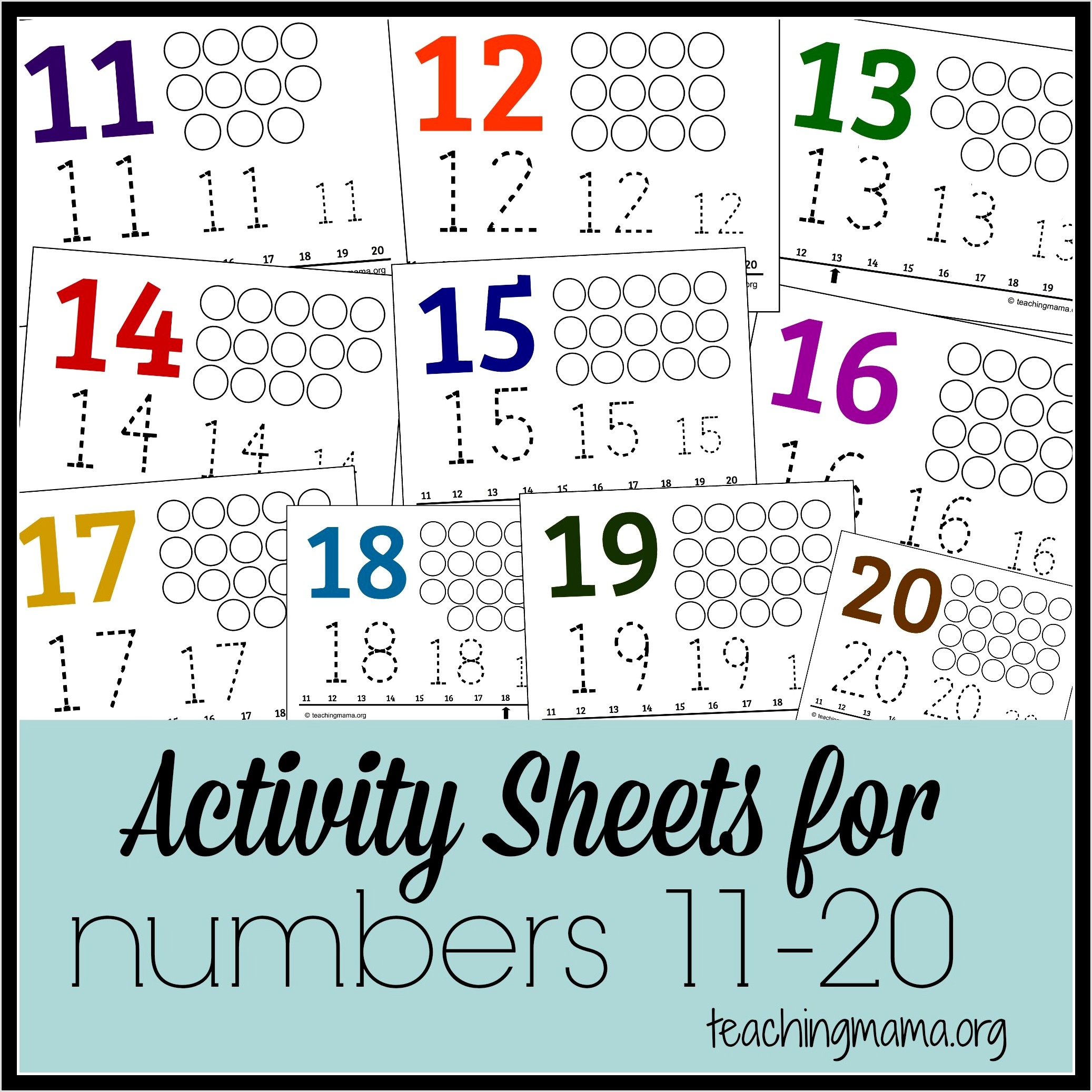 Preschool Worksheet Numbers 11 20