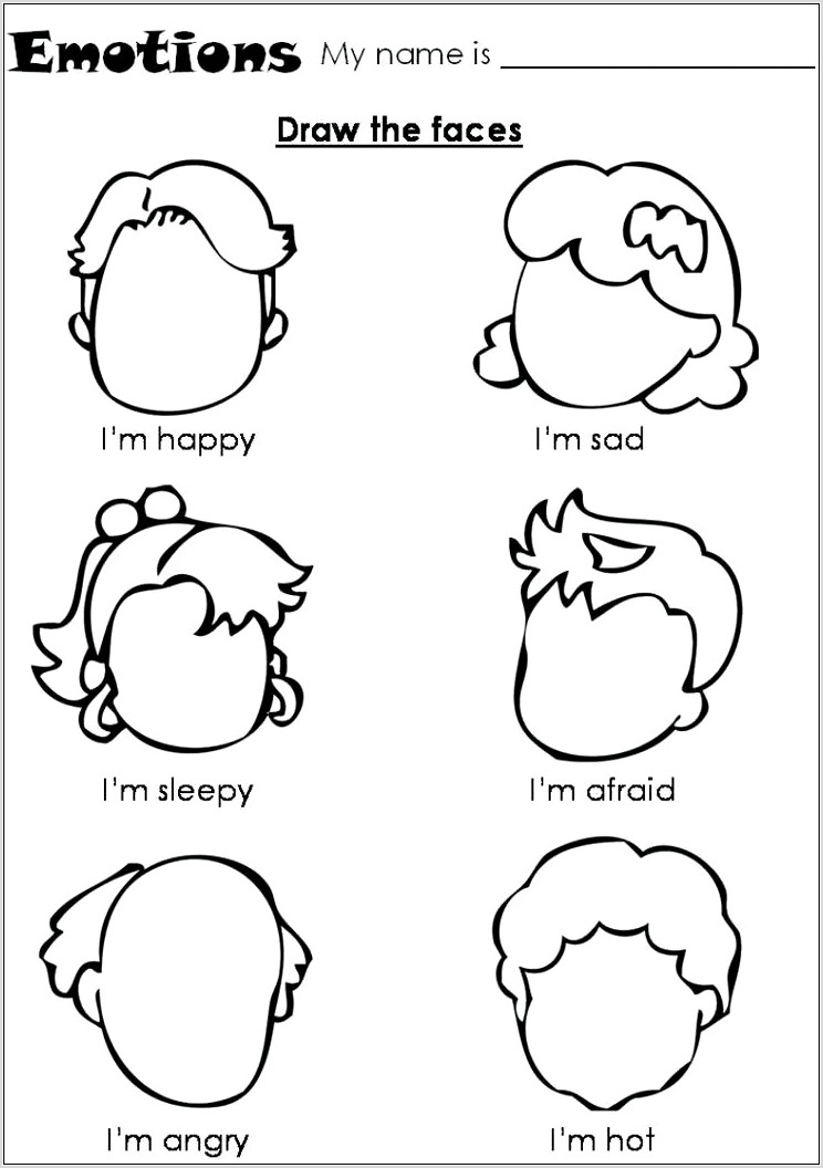 Preschool Worksheet On Feelings