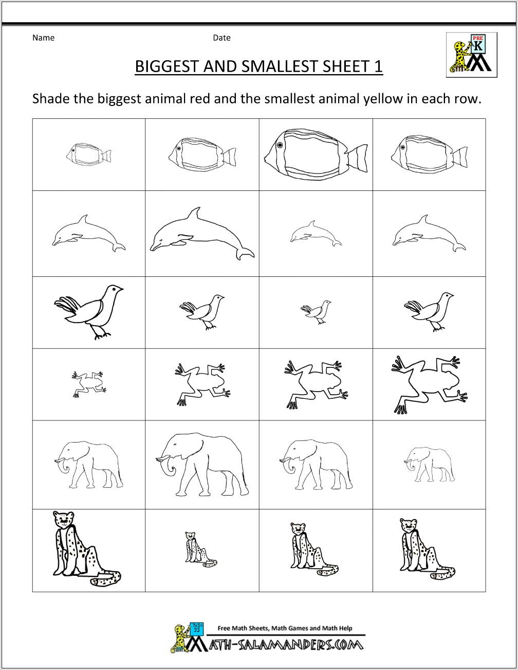 Preschool Worksheet Small Smaller Smallest