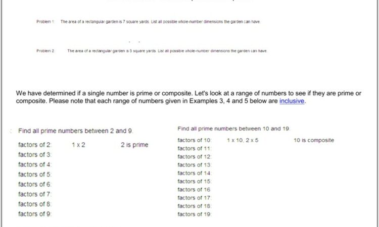 Prime And Composite Number Worksheet Pdf