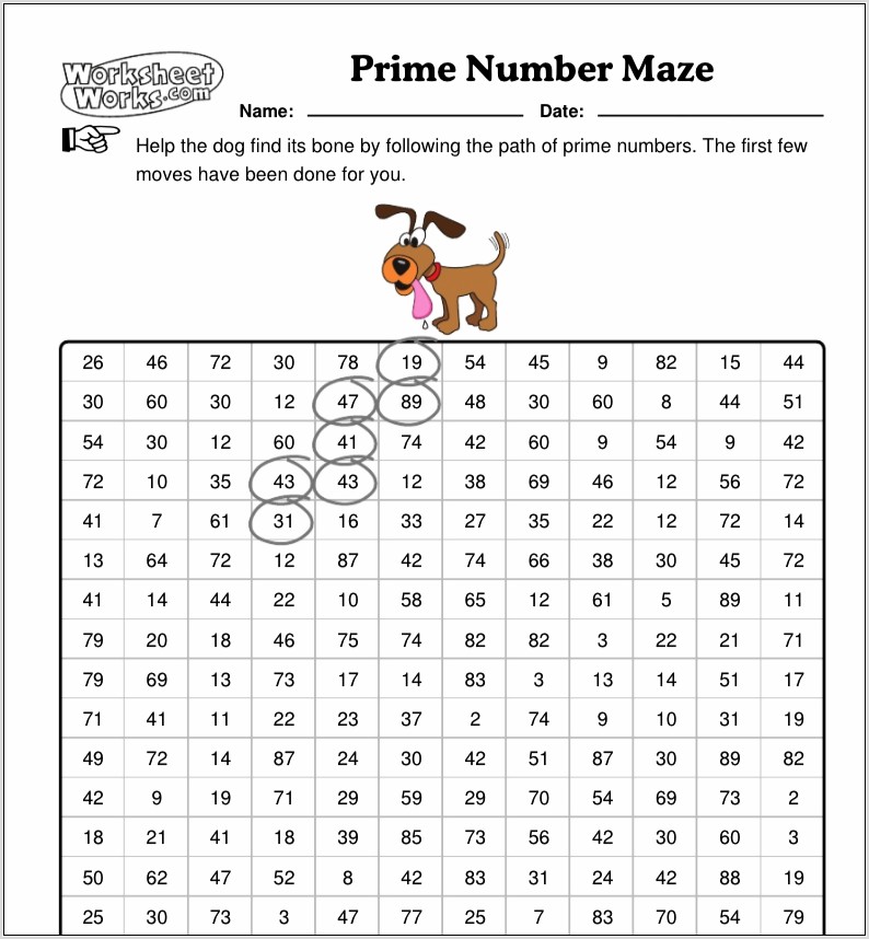 Prime Number Worksheet Year 7