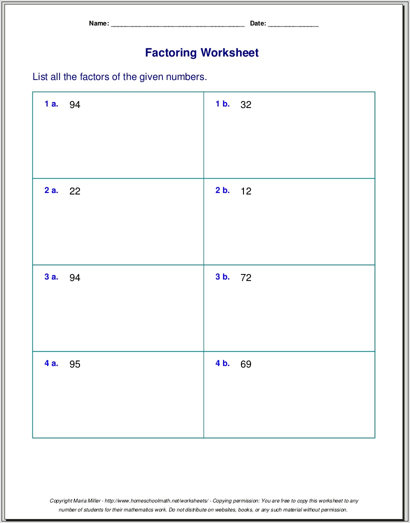 Prime Number Worksheets For 6th Grade