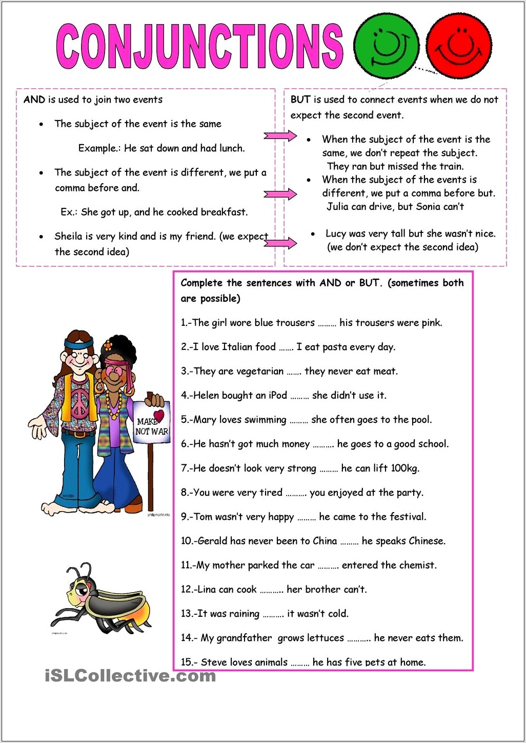 Printable Conjunction Worksheets For Grade 5