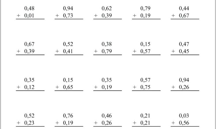 Printable Decimal Worksheets For 4th Grade