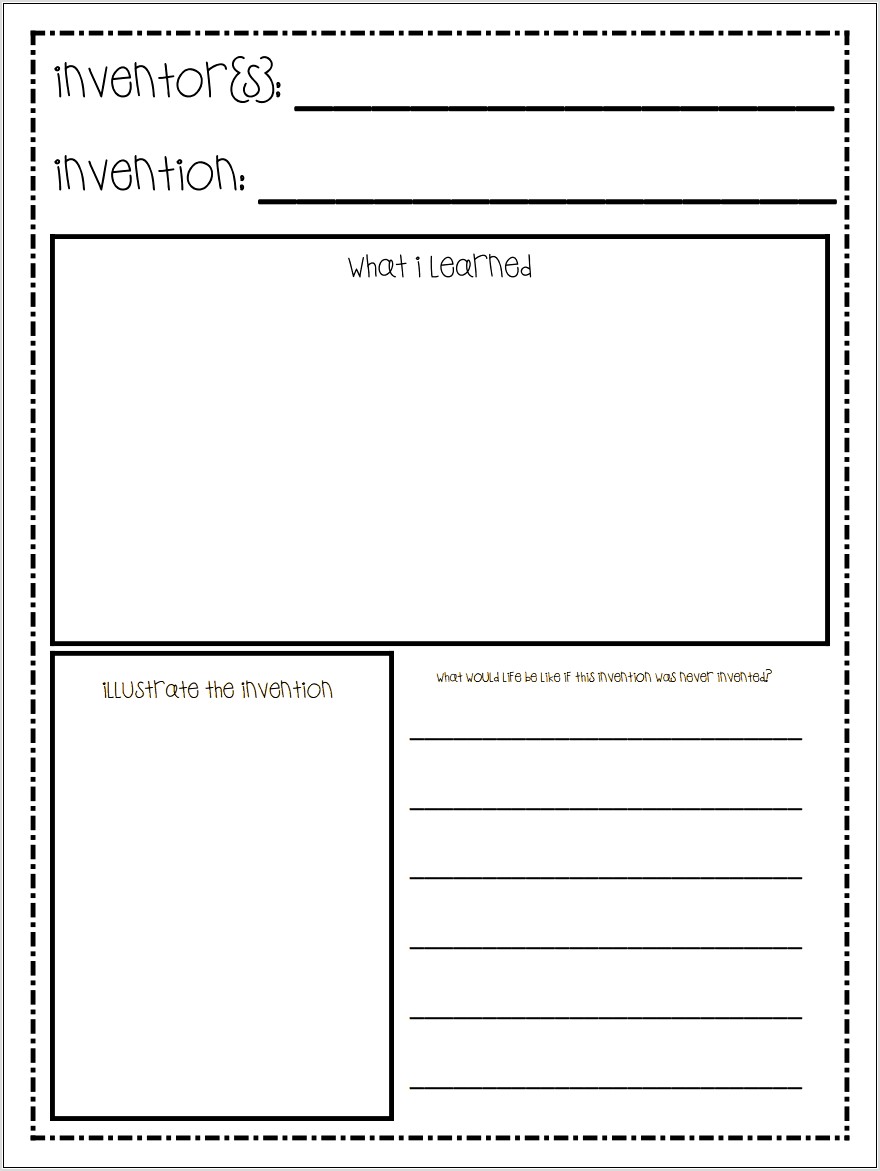 Printable Inventors Worksheet For Students